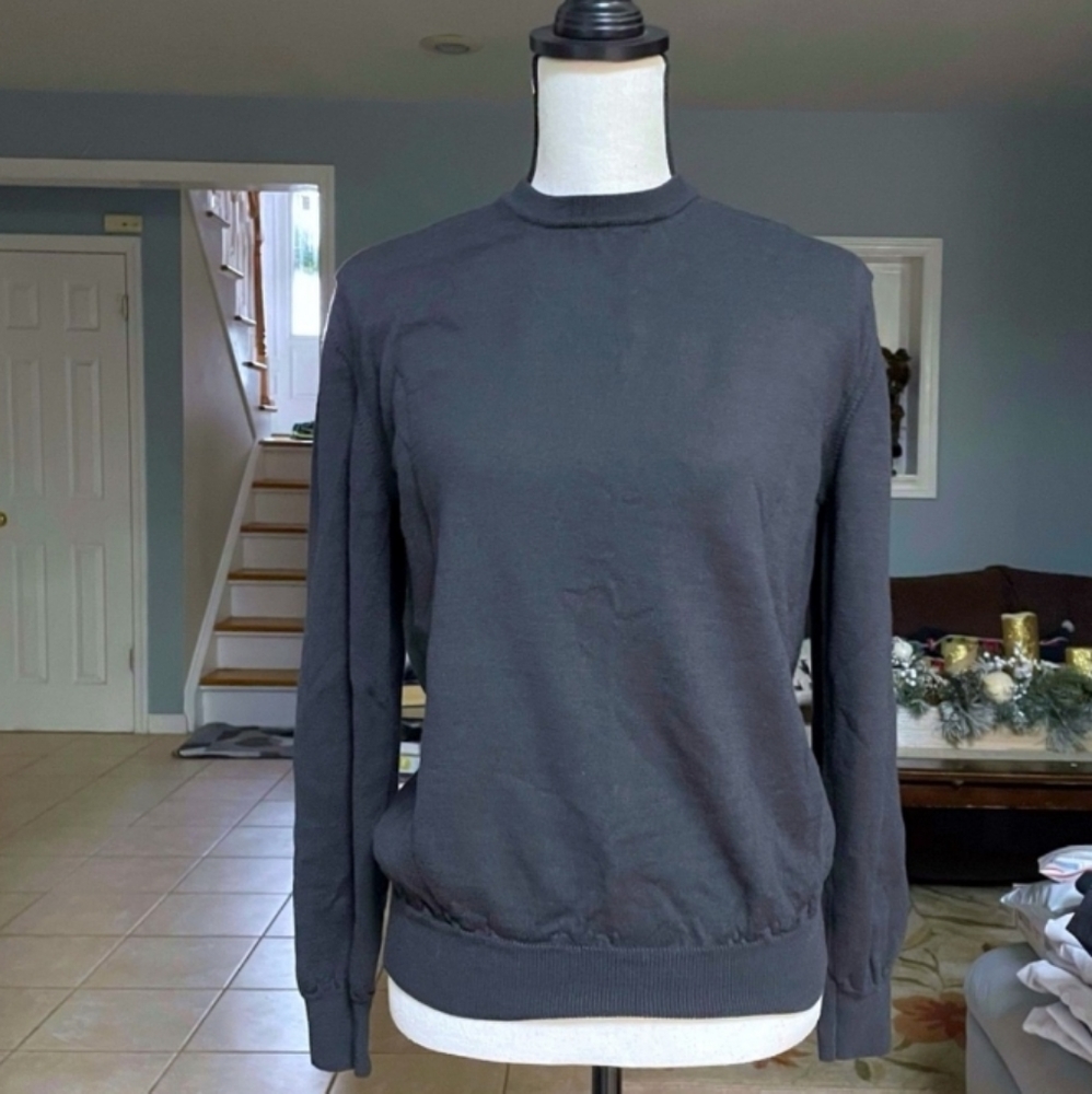 Calvin Klein Collection Women's Gray Merino Wool Crew Neck Sweater Sz M NWT $195